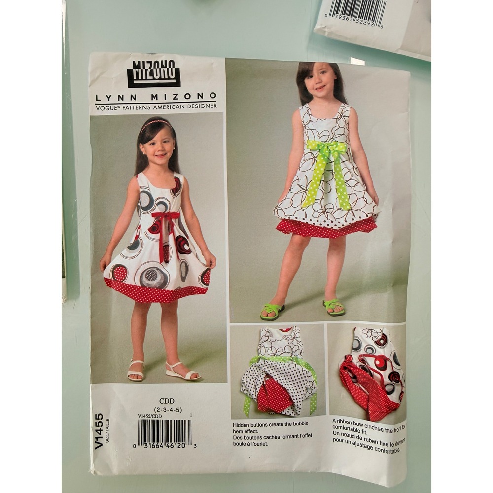Vogue V1455 Lynn Mizono Girls Bubble Hem Dress Sewing Pattern Size 2-5 Uncut